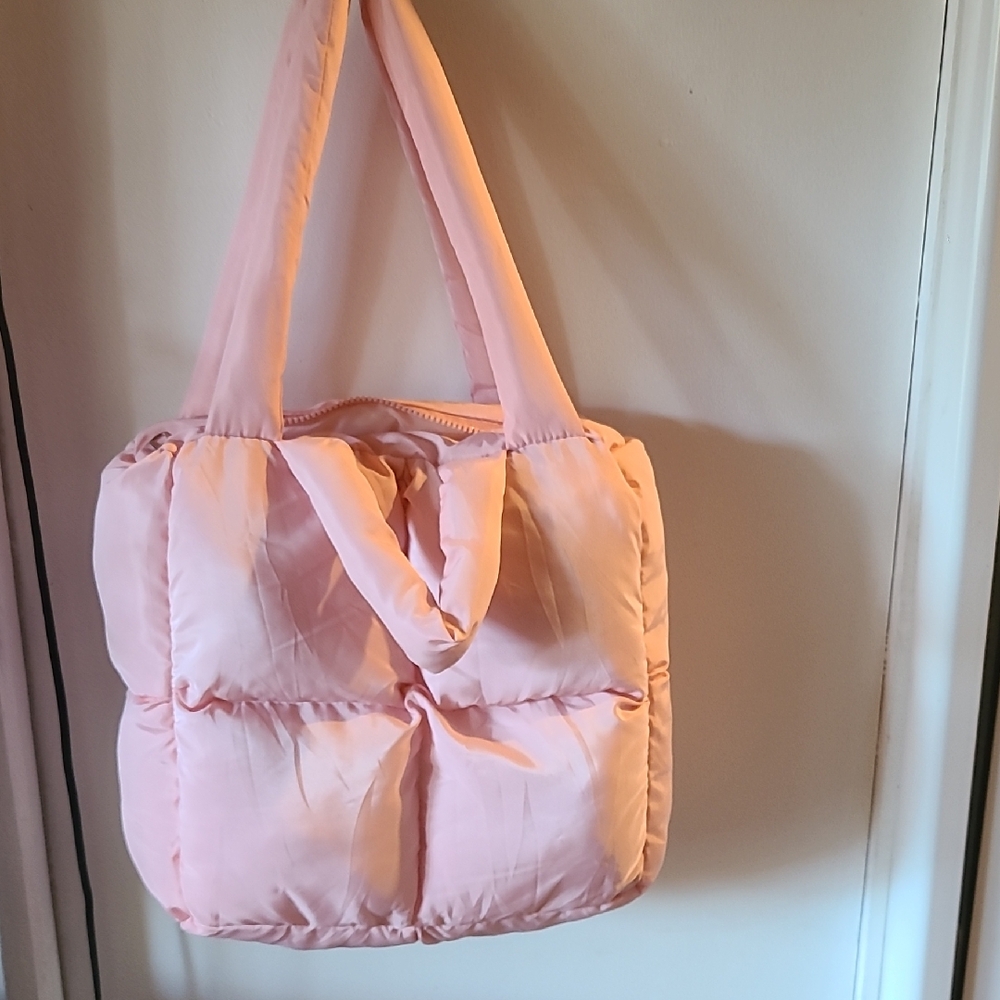 Pink Quilted Shoulder Bag
